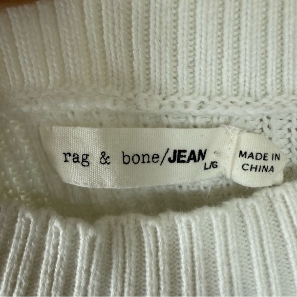 Rag & Bone Dana Cold Shoulder Sweater White Casual Preppy Women’s Large - Picture 8 of 13